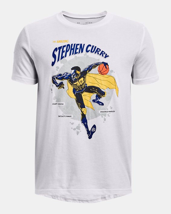 Boys' Curry Super Steph T-Shirt, White, pdpMainDesktop image number 0